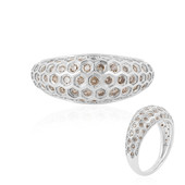 Bague en argent et Diamant champagne I2 (de Melo)