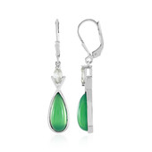 Boucles d'oreilles en argent et Calcédoine verte (KM by Juwelo)