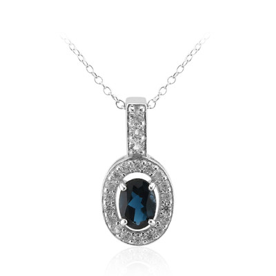 Collier en argent et Topaze bleu de Londres