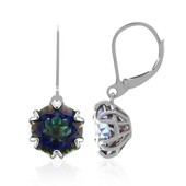 Boucles d'oreilles en argent et Quartz mystique bleu