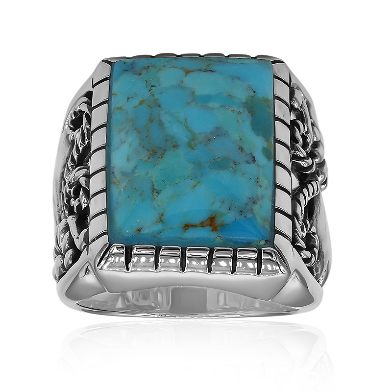 Bague en argent et Turquoise bleue de Mohavie Art of Nature