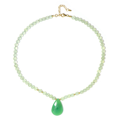 Collier en argent et Calcédoine verte