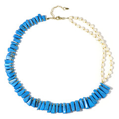 Collier en argent et Howlite bleue (Riya)