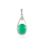 Pendentif en argent et Onyx vert