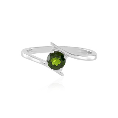 Bague en argent et Diopside de Russie