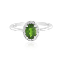 Bague en argent et Diopside de Russie