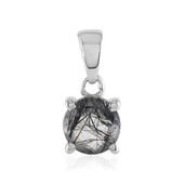 Pendentif en argent et Quartz rutile noir