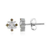 Boucles d'oreilles en argent et Diamant jaune I2