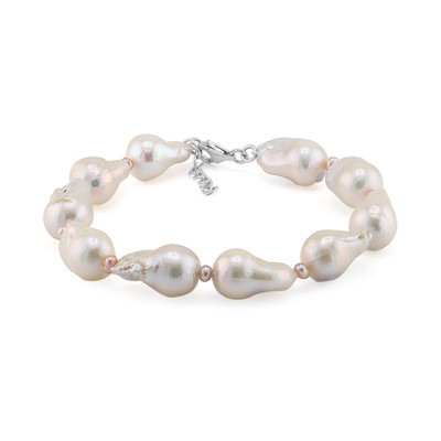 Bracelet en argent et Perle blanche de culture d'eau douce (TPC)