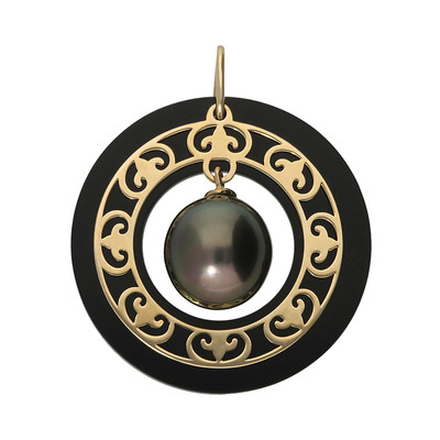 Pendentif en or et Onyx noir