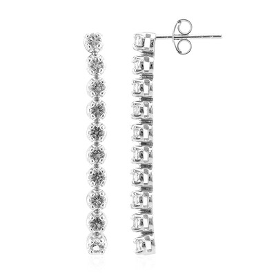 Boucles d'oreilles en argent et Topaze blanche