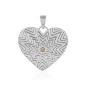 Pendentif en argent et Diamant champagne I3