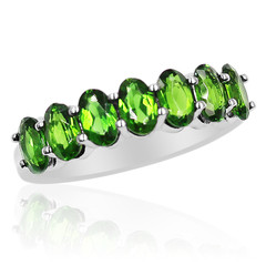 Bague en argent et Diopside de Russie