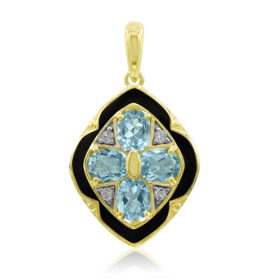 Pendentif en argent et Topaze bleu Suisse