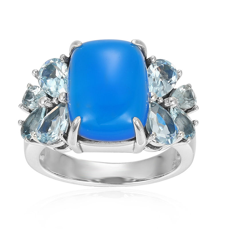 Bague en argent et Agate bleue 4572HW Juwelo Bijouterie