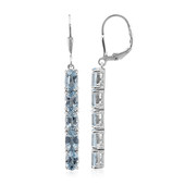 Boucles d'oreilles en argent et Topaze bleu ciel