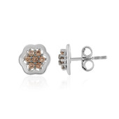 Boucles d'oreilles en argent et Zircon cognac