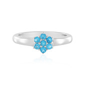 Bague en argent et Apatite bleu néon