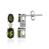 Boucles d'oreilles en argent et Moldavite