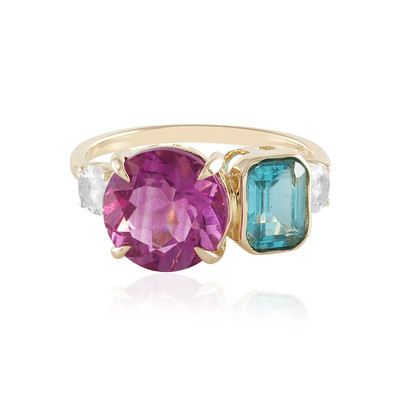 Bague en or et Fluorite rose (Adela Gold)