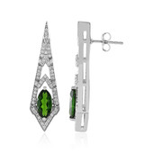 Boucles d'oreilles en argent et Diopside de Russie