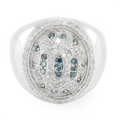 Bague en argent et Diamant bleu