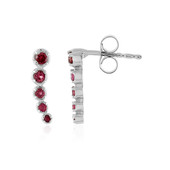 Boucles d'oreilles en argent et Rubellite