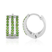 Boucles d'oreilles en argent et Diopside de Russie