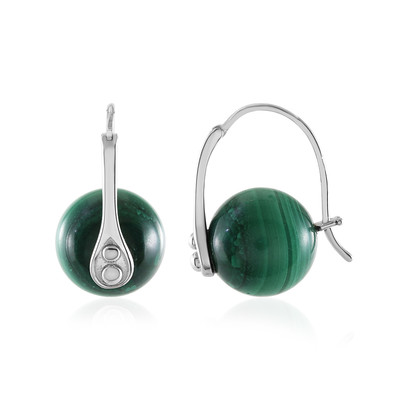 Boucles d'oreilles en argent et Malachite