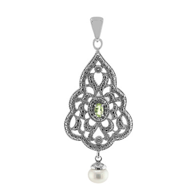 Pendentif en argent et Perle blanche de culture d'eau douce