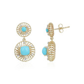 Boucles d'oreilles en or et Turquoise Sleeping Beauty (Ornaments by de Melo)