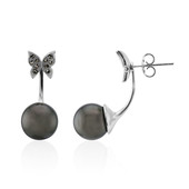 Boucles d'oreilles en argent et Perle de culture de Tahiti (Annette classic)