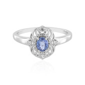 Bague en argent et Saphir bleu de Ceylan