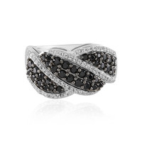 Bague en argent et Spinelle noir