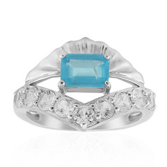 Bague en argent et Apatite bleue