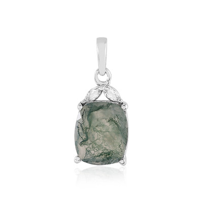 Pendentif en argent et Agate mousse