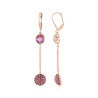 Boucles d'oreilles en argent et Fluorite rose (KM by Juwelo)