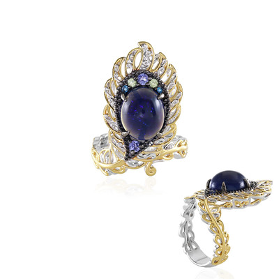 Bague en argent et Opale bleue d'Éthiopie (Gems en Vogue)