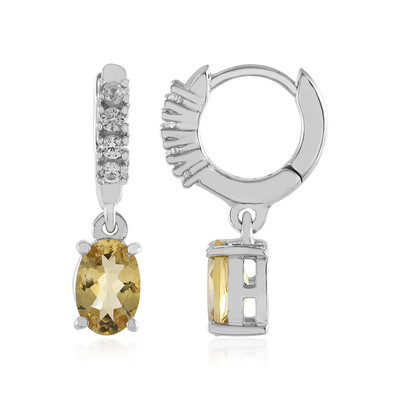 Boucles d'oreilles en argent et Béryl jaune