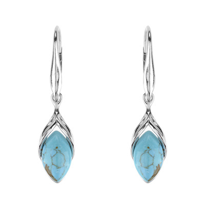 Boucles d'oreilles en argent et Turquoise (dagen)