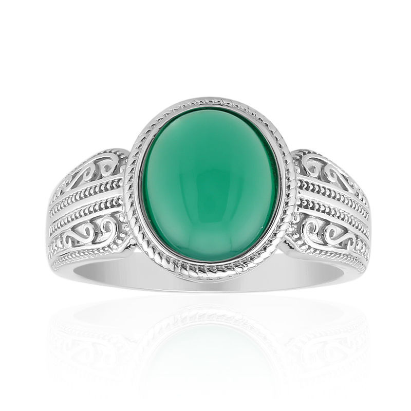 Bague en argent et Aventurine verte 4946AY Juwelo Bijouterie