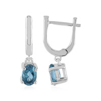 Boucles d'oreilles en argent et Topaze bleu de Londres