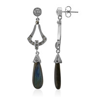 Boucles d'oreilles en argent et Labradorite (Annette classic)