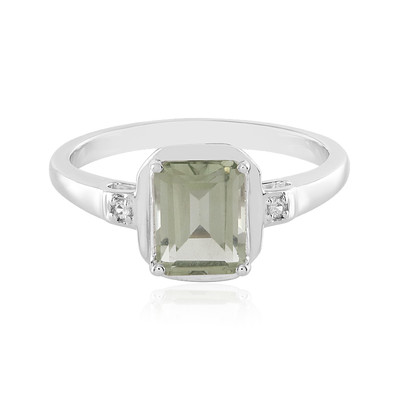 Bague en argent et Améthyste verte