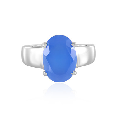 Bague en argent et Calcédoine bleue