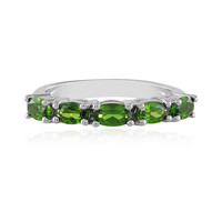 Bague en argent et Diopside de Russie