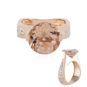 Bague en or et Morganite pêche AAA (de Melo)