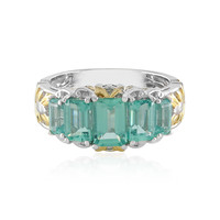 Bague en argent et Fluorapatite verte (Gems en Vogue)