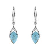 Boucles d'oreilles en argent et Turquoise (dagen)