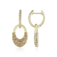 Boucles d'oreilles en or et Diamant champagne I2